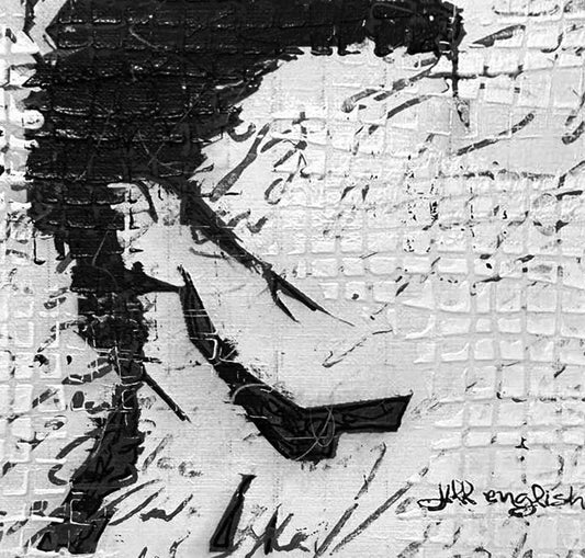 Adrift in the Field of Memory, 5X5, crafted in Acrylic, ink, and pencil on off-white linen paper. This one-of-a-kind abstract painting complements refined interiors, layered collections, or luxury home offices.