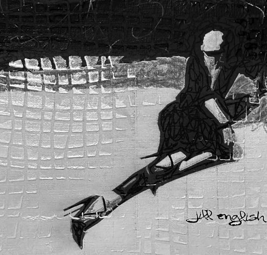 Bridging Dreams to Reality: Original one-of-a-kind abstract painting, 5X5, created with Acrylic, ink, and pencil on off-white linen paper. Adds depth to refined interiors, layered collections, or luxury home offices.