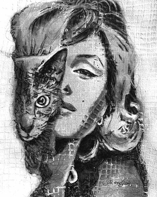 Beyond The Tears Of Loss 8X10 one-of-a-kind abstract painting, handmade using Acrylic, ink, and pencil on off-white linen paper. Beautiful in refined interiors, layered collections, or luxury home offices.