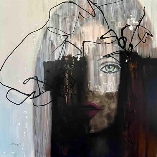 Beyond Reproach one-of-a-kind abstract painting in Acrylic on canvas, 48X48. Designed for refined interiors, layered collections, or luxury home offices.