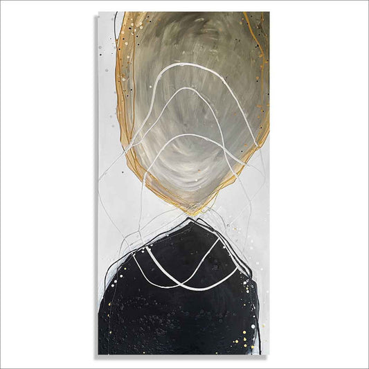 Complicated but Balanced one-of-a-kind abstract painting in Acrylic on canvas, 36X72. Designed for refined interiors, layered collections, or luxury home offices.
