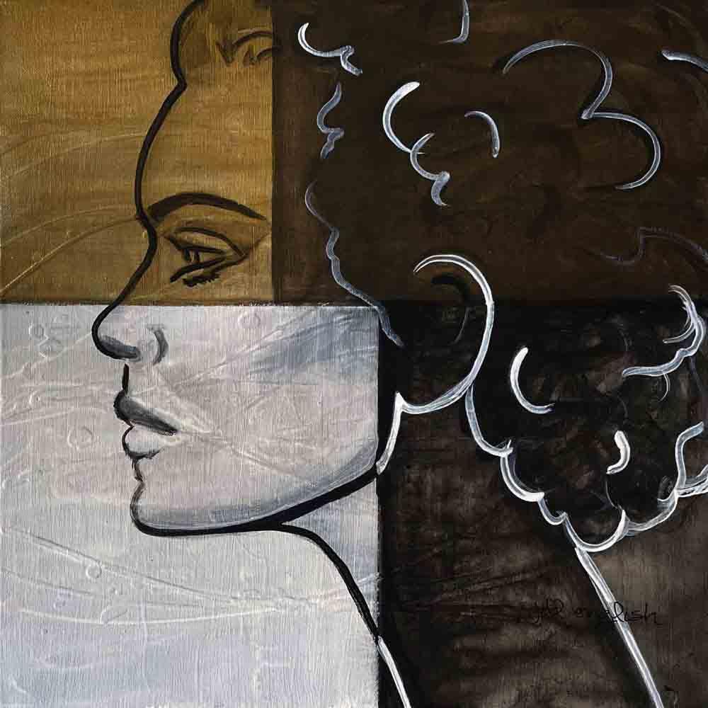 Facets, Set of Four : 20 X 20 inch panels, crafted in Acrylic on canvas. This one-of-a-kind abstract painting complements refined interiors, layered collections, or luxury home offices.