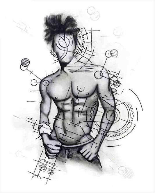 Genie Out Of The Bottle, Original one-of-a-kind abstract painting, 40X50, created with Acrylic on canvas. Adds depth to refined interiors, layered collections, or luxury home offices.