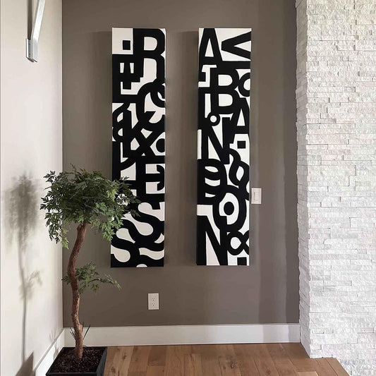 Reckless Abandon Set, A one-of-a-kind abstract painting, TWO PANELS: 16 X 72 inches, created in Acrylic on canvas. Perfect for refined interiors, layered collections, or luxury home offices.