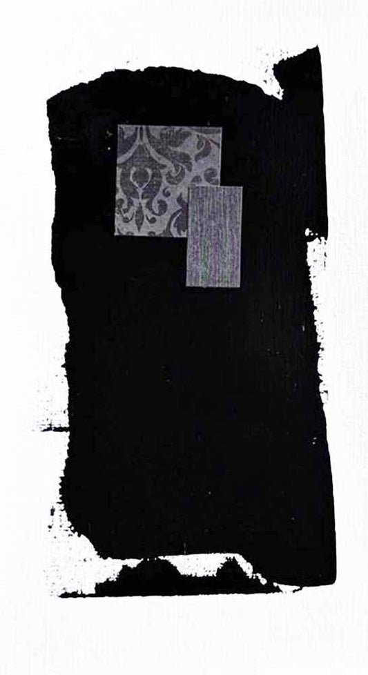 DŽcorLuxe No. 29, DcorLuxe No. 29 5.75 X 11 one-of-a-kind abstract painting, handmade using Mixed Media, Acrylic, paper on off-white linen paper. Beautiful in refined interiors, layered collections, or luxury home offices.