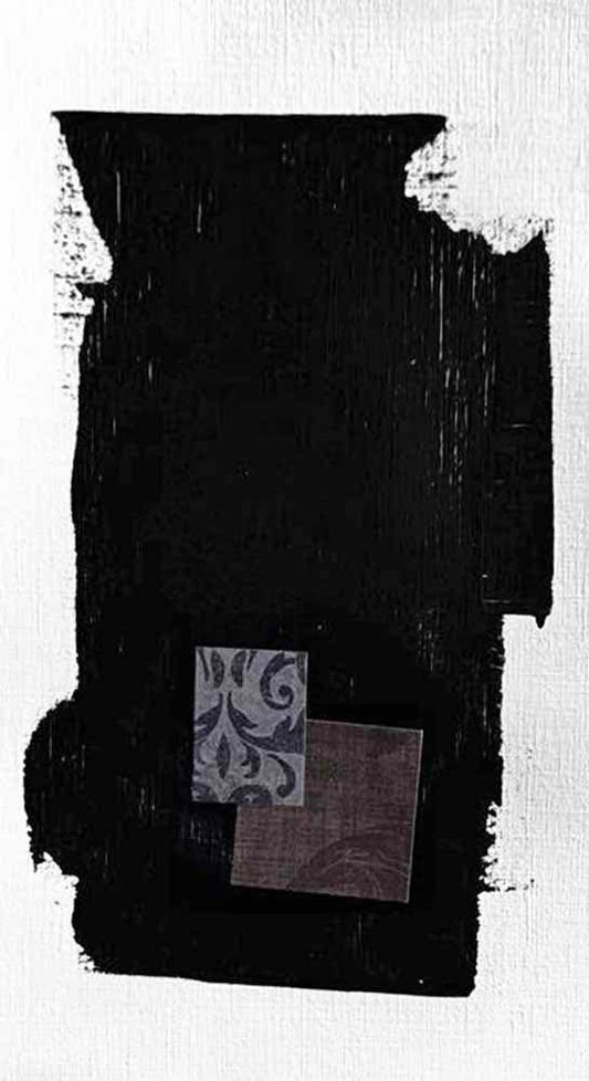 DŽcorLuxe No. 24, DcorLuxe No. 24: A one-of-a-kind abstract painting, 5.75 X 11, created in Mixed Media, Acrylic, paper on off-white linen paper. Perfect for refined interiors, layered collections, or luxury home offices.