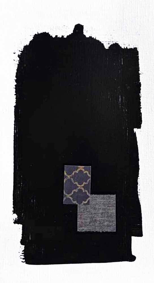 DŽcorLuxe No. 22, DcorLuxe No. 22: Original one-of-a-kind abstract painting, 5.75 X 11, created with Mixed Media, Acrylic, paper on off-white linen paper. Adds depth to refined interiors, layered collections, or luxury home offices.