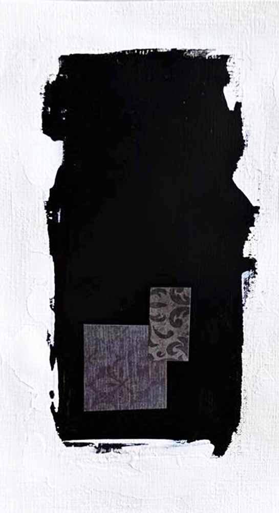 DécorLuxe No. 10, DcorLuxe No. 10 5.75 X 11 one-of-a-kind abstract painting, handmade using Mixed Media, Acrylic, paper on off-white linen paper. Beautiful in refined interiors, layered collections, or luxury home offices.