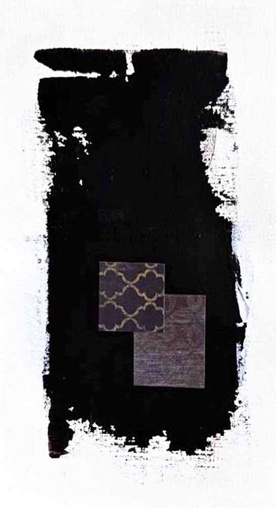 DécorLuxe No. 8, DcorLuxe No. 8: A one-of-a-kind abstract painting, 5.75 X 11, created in Mixed Media, Acrylic, paper on off-white linen paper. Perfect for refined interiors, layered collections, or luxury home offices.