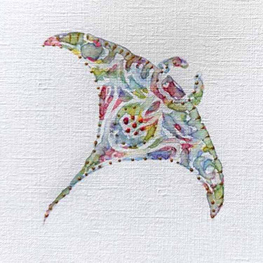 Stingray 3: Mini Watercolor: A one-of-a-kind abstract painting, 5X5, created in nan. Perfect for refined interiors, layered collections, or luxury home offices.