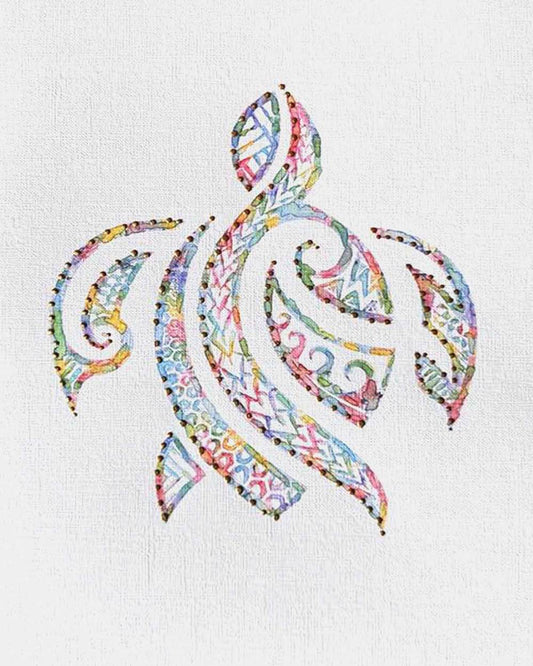 Seaturtle: Coastal Watercolors No. 6: A one-of-a-kind abstract painting, 8X10, created in Watercolor with acrylic embelishment on off-white linen paper. Perfect for refined interiors, layered collections, or luxury home offices.