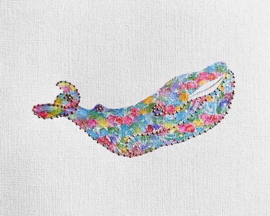 Whale 7: Coastal Watercolors 8X10 one-of-a-kind abstract painting, handmade using Watercolor with acrylic embelishment on off-white linen paper. Beautiful in refined interiors, layered collections, or luxury home offices.