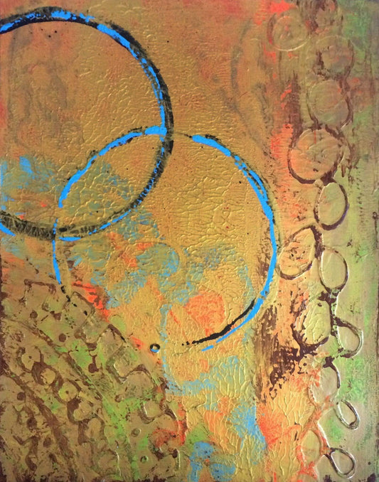 Ancient Harmony No. 2, 11x14, crafted in Acrylic on off-white linen paper. This one-of-a-kind abstract painting complements refined interiors, layered collections, or luxury home offices.