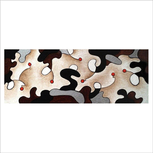 Brainstorm 48x24 one-of-a-kind abstract painting, handmade using Acrylic on masonite. Beautiful in refined interiors, layered collections, or luxury home offices.