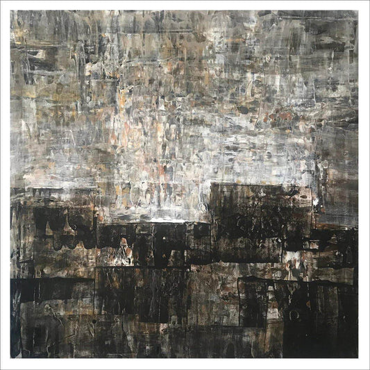 City At Night one-of-a-kind abstract painting in Acrylic on canvas, 36 X 36. Designed for refined interiors, layered collections, or luxury home offices.