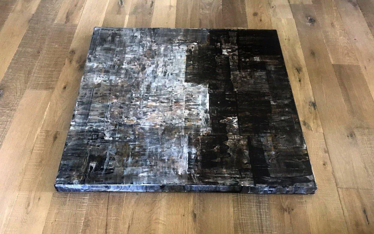 City At Night, A one-of-a-kind abstract painting, 36 X 36, created in Acrylic on canvas. Perfect for refined interiors, layered collections, or luxury home offices.