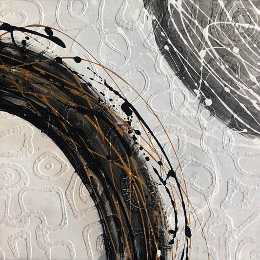 Crossroads No. 17: A symbolic, grid-based abstract, 20 X 20, created in Acrylic on canvas. Perfect for modern living rooms, creative offices, or curated collections.