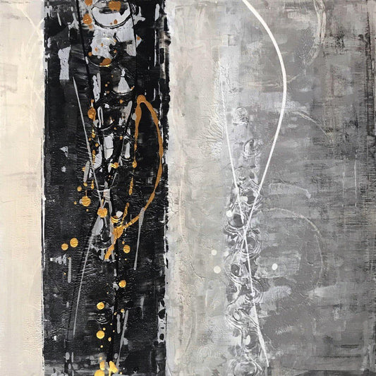 Crossroads No. 2, 20 X 20, crafted in Acrylic on canvas. This symbolic, grid-based abstract complements modern living rooms, creative offices, or curated collections.