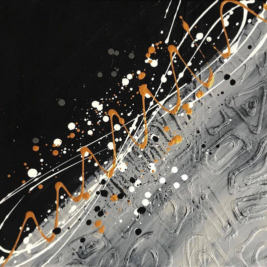 Crossroads No. 26: Original symbolic, grid-based abstract, 20 X 20, created with Acrylic on canvas. Adds depth to modern living rooms, creative offices, or curated collections.