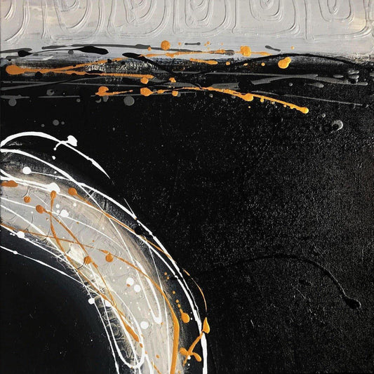 Crossroads No. 27: A symbolic, grid-based abstract, 20 X 20, created in Acrylic on canvas. Perfect for modern living rooms, creative offices, or curated collections.