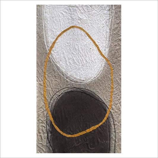 Crumpled But Here: Original one-of-a-kind abstract painting, 34X68, created with Acrylic on canvas. Adds depth to refined interiors, layered collections, or luxury home offices.