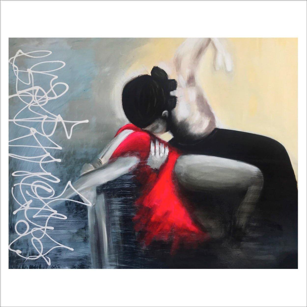 Fermata: Original one-of-a-kind abstract painting, 60 X 48, created with Acrylic on canvas. Adds depth to refined interiors, layered collections, or luxury home offices.