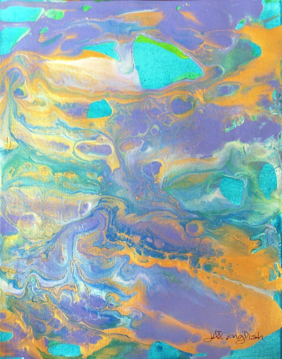 Good Dreams No. 3 11x14 one-of-a-kind abstract painting, handmade using Acrylic on off-white linen paper. Beautiful in refined interiors, layered collections, or luxury home offices.