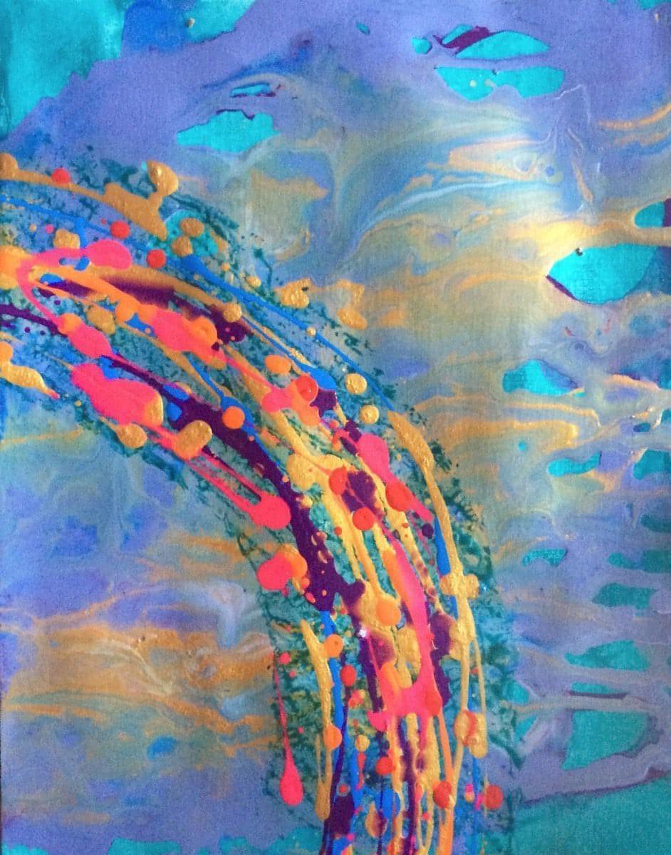 Good Dreams, 11x14, crafted in Acrylic on off-white linen paper. This one-of-a-kind abstract painting complements refined interiors, layered collections, or luxury home offices.