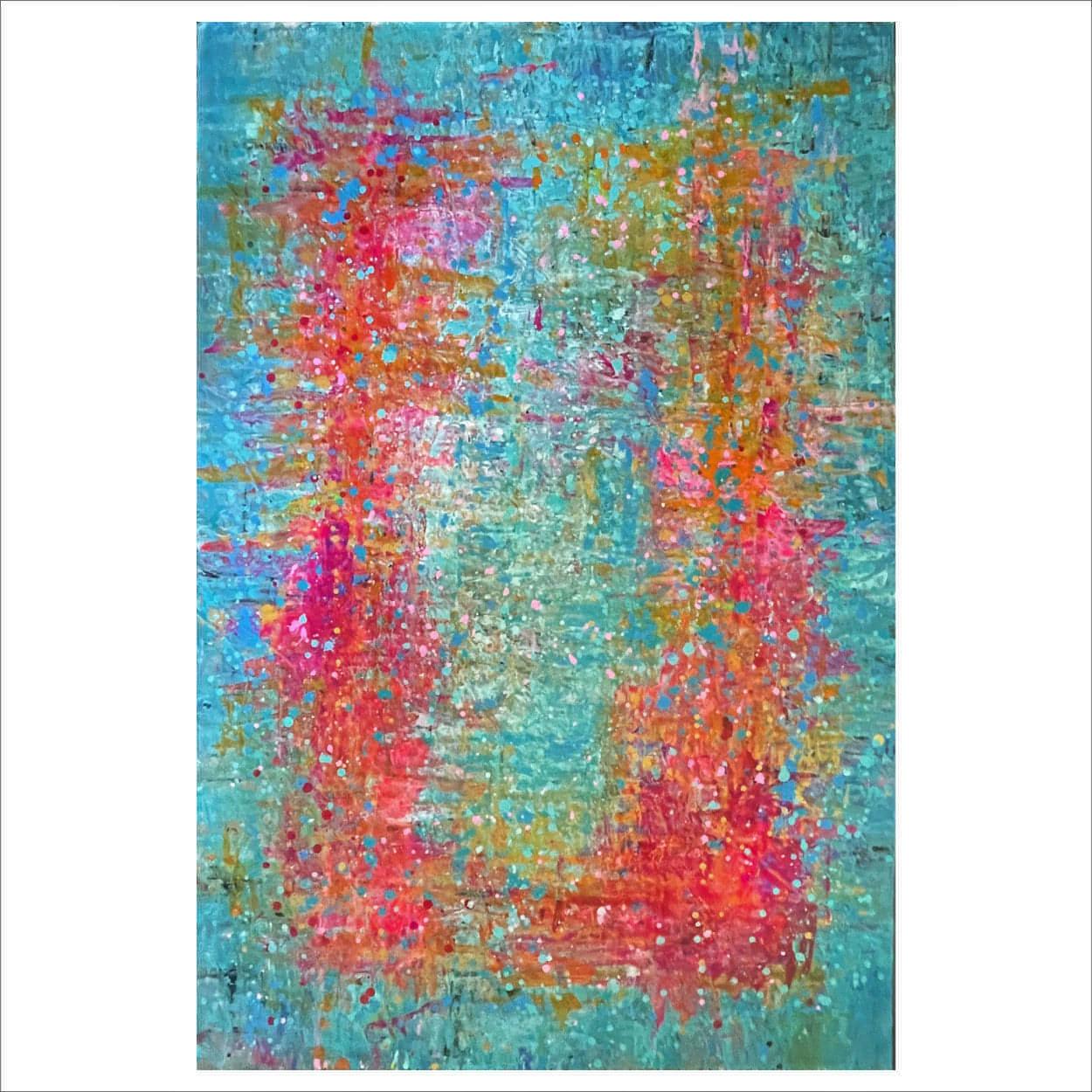 Good Vibes: Holiday one-of-a-kind abstract painting in Acrylic on canvas, 40 X 64. Designed for refined interiors, layered collections, or luxury home offices.
