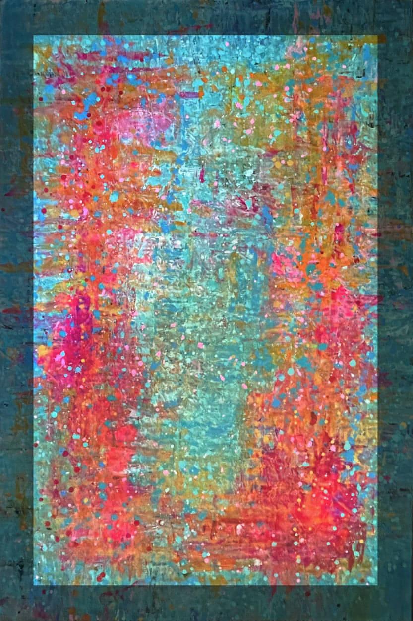 Good Vibes: Holiday, Original one-of-a-kind abstract painting, 40 X 64, created with Acrylic on canvas. Adds depth to refined interiors, layered collections, or luxury home offices.