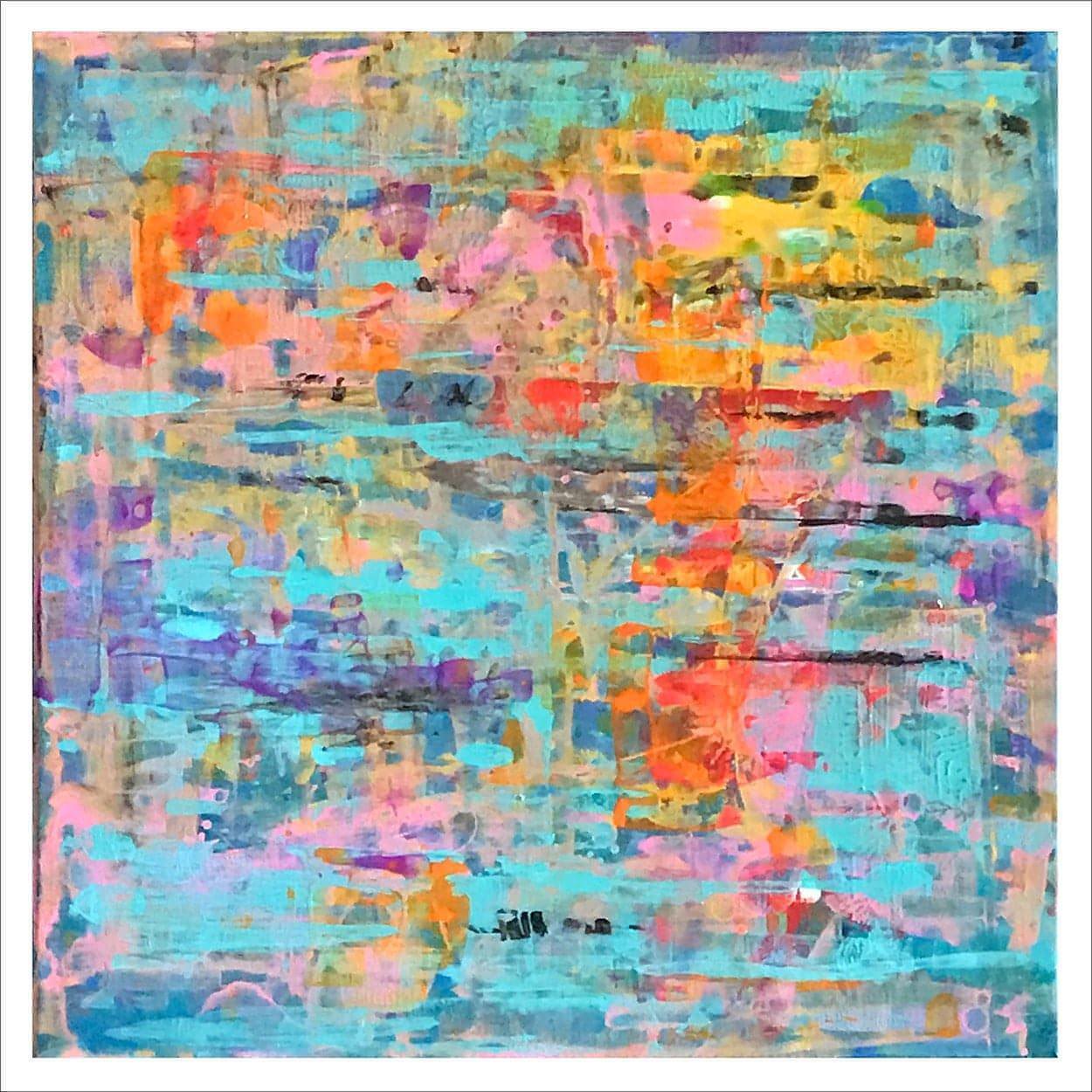 Good Vibes: Sunday: Original one-of-a-kind abstract painting, 20 X 20, created with Acrylic on canvas. Adds depth to refined interiors, layered collections, or luxury home offices.