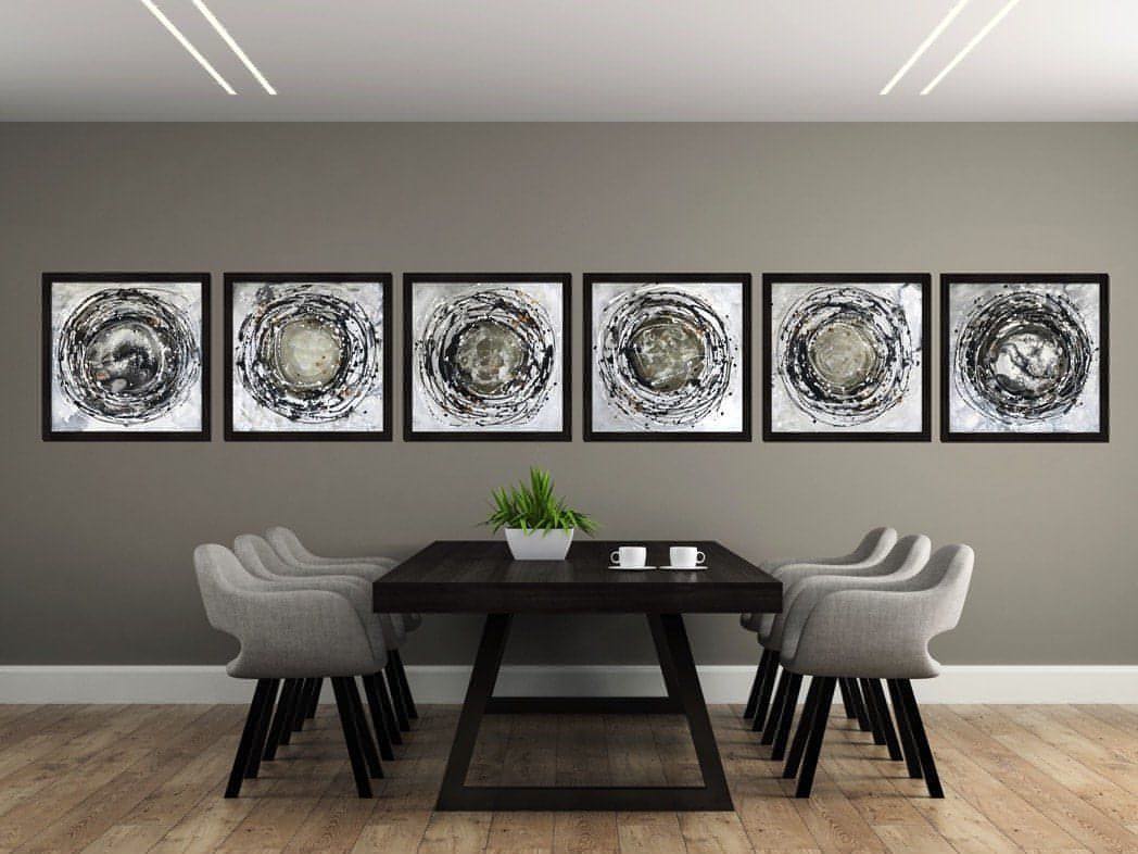 Halo No. 3, Original one-of-a-kind abstract painting, 24 X 24, created with Acrylic on masonite. Adds depth to refined interiors, layered collections, or luxury home offices.