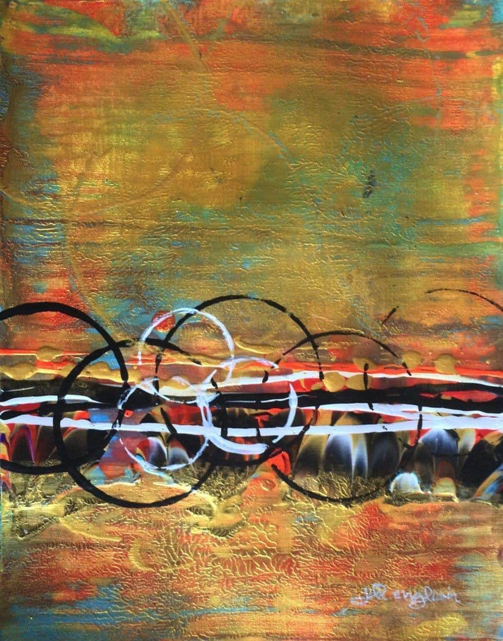 Life Is Beautiful: Original one-of-a-kind abstract painting, 11x14, created with Acrylic on off-white linen paper. Adds depth to refined interiors, layered collections, or luxury home offices.