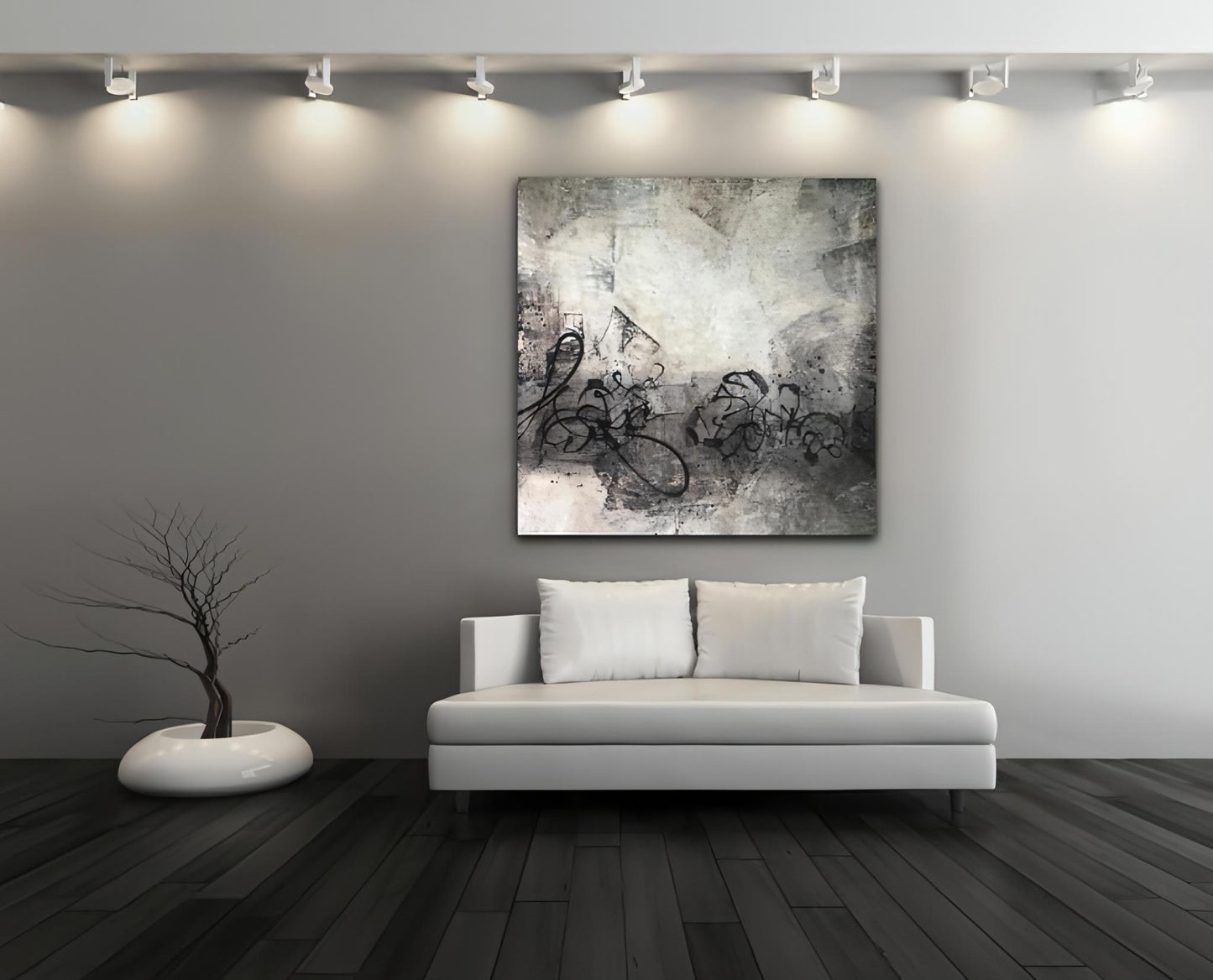 Monterey, one-of-a-kind abstract painting in Acrylic on canvas, 60x60. Designed for refined interiors, layered collections, or luxury home offices.