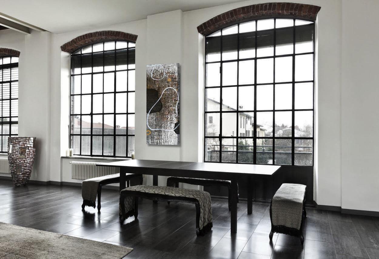 Monterey Shore, Original one-of-a-kind abstract painting, 62 X 22, created with Acrylic on canvas. Adds depth to refined interiors, layered collections, or luxury home offices.