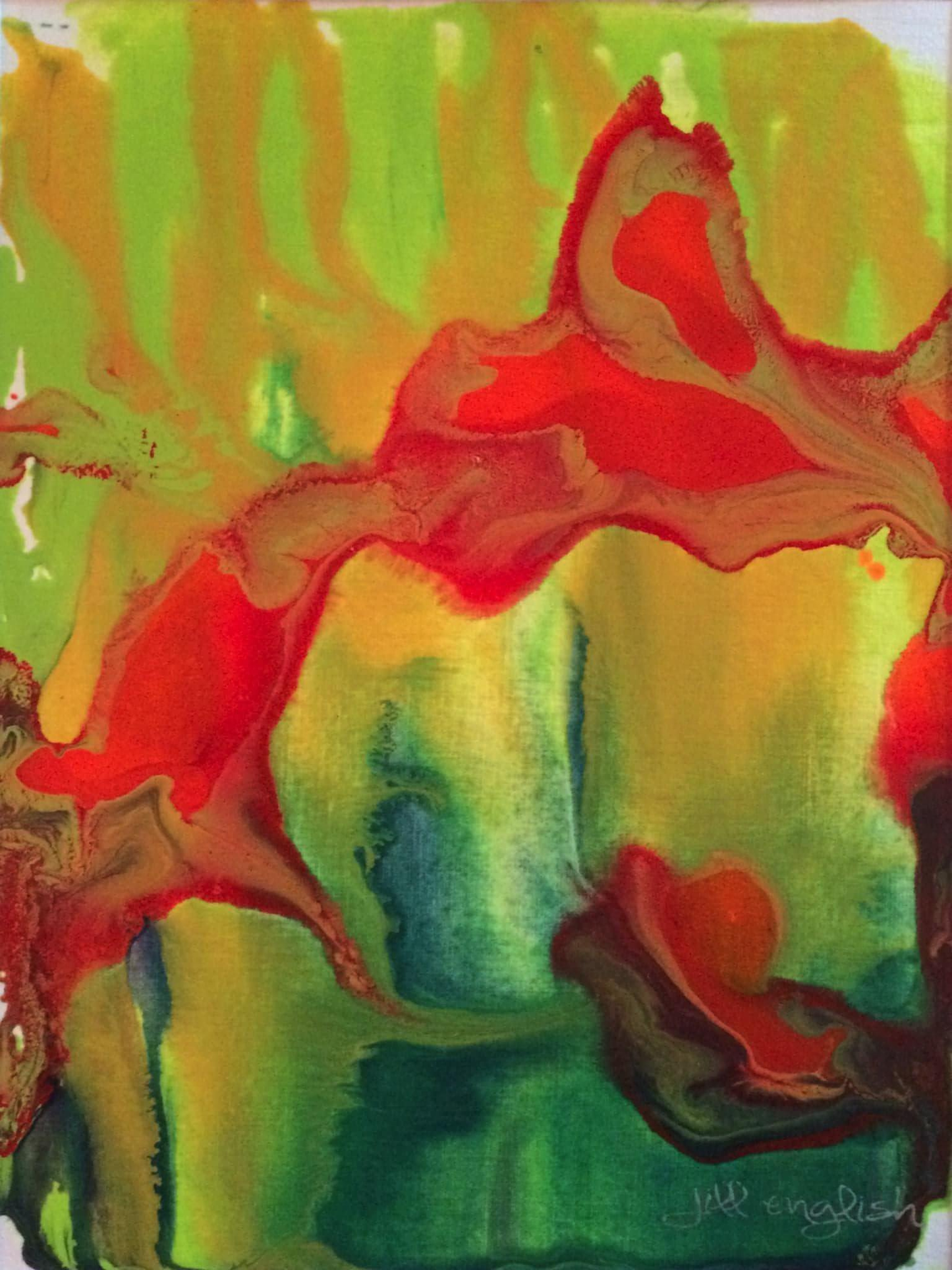 Perfect Harmony: Original one-of-a-kind abstract painting, 11x14, created with Acrylic on off-white linen paper. Adds depth to refined interiors, layered collections, or luxury home offices.