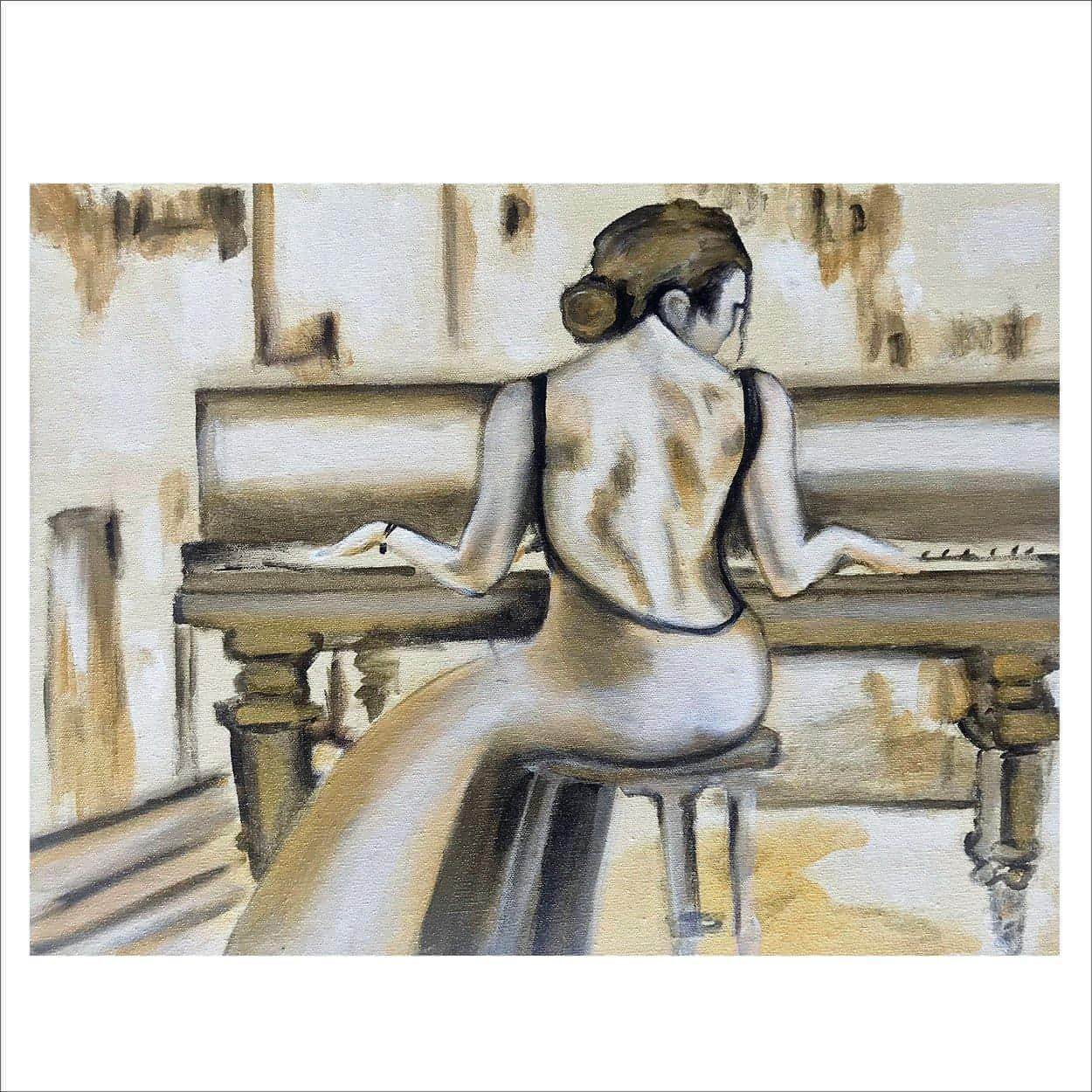 Piano No. 2, 20 X 16, crafted in Acrylic on canvas. This one-of-a-kind abstract painting complements refined interiors, layered collections, or luxury home offices.
