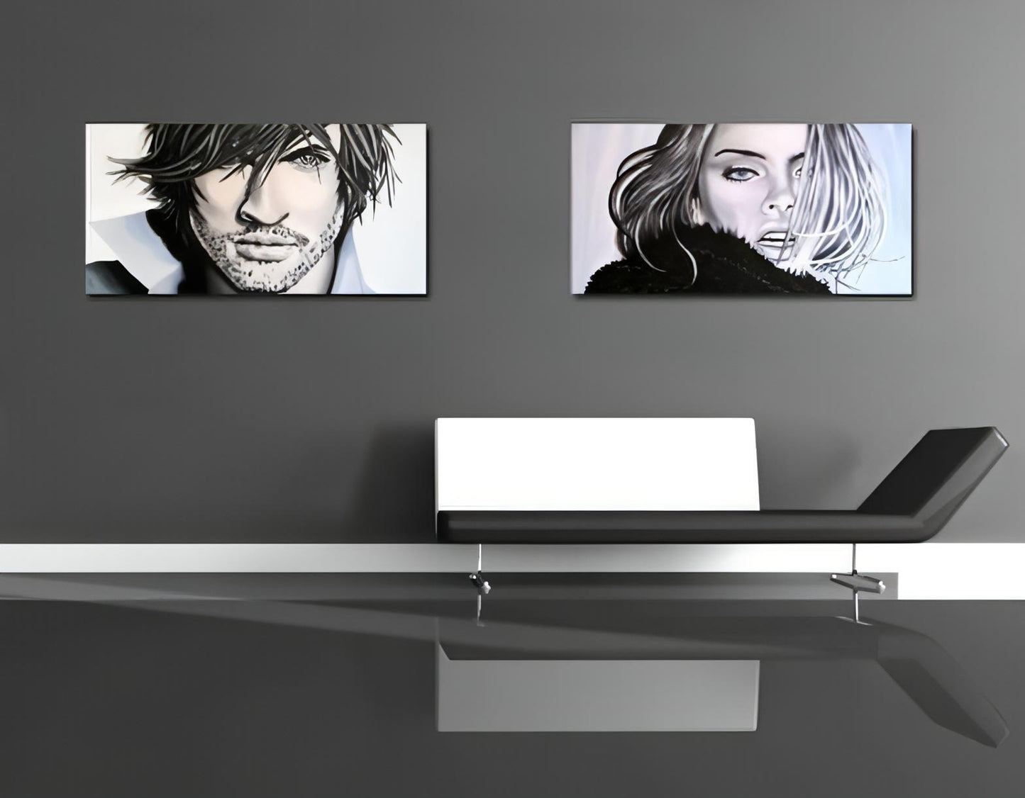 Please, Original one-of-a-kind abstract painting, 48x24, created with Acrylic on canvas. Adds depth to refined interiors, layered collections, or luxury home offices.