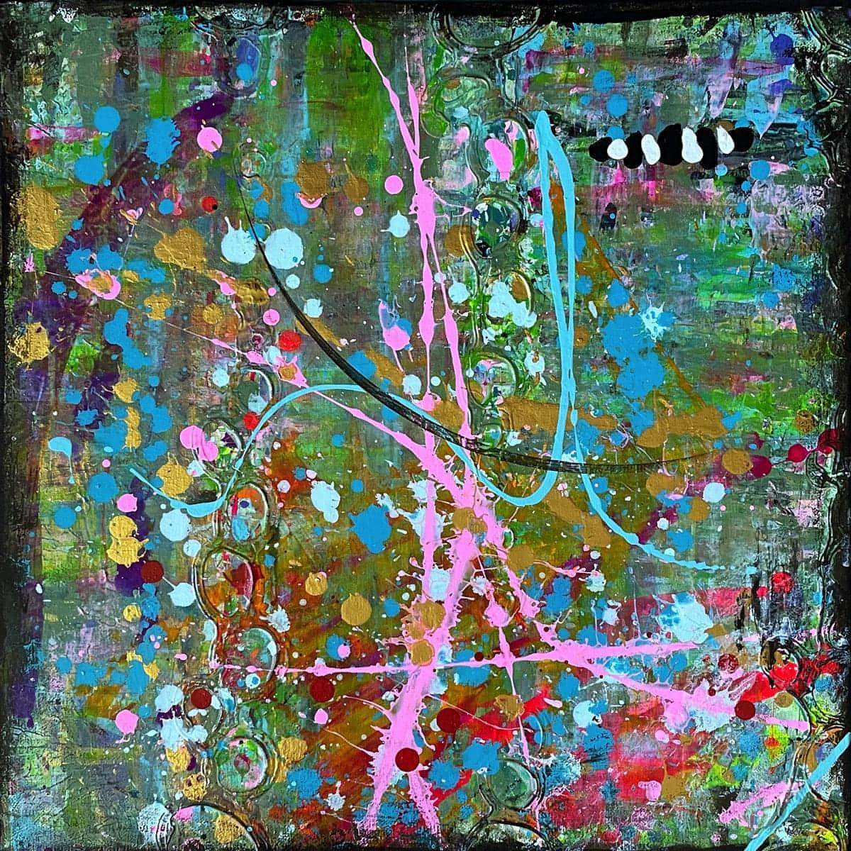 Reef Dive, A one-of-a-kind abstract painting, SIX PANELS: 20 X 20 inches, created in Acrylic on canvas. Perfect for refined interiors, layered collections, or luxury home offices.