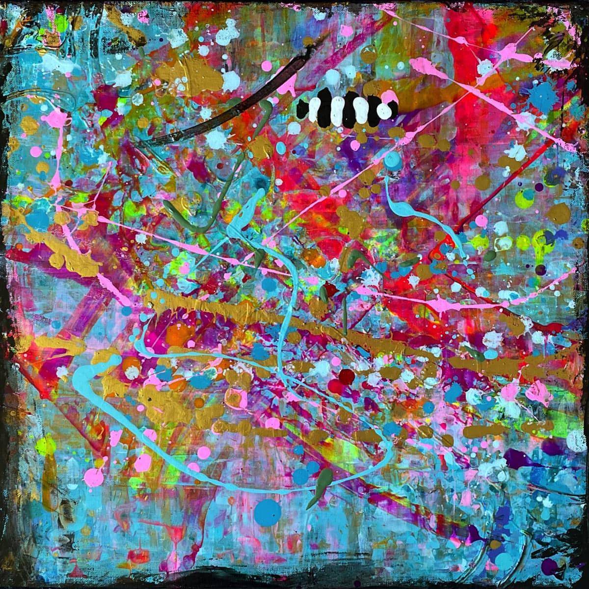 Reef Dive, SIX PANELS: 20 X 20 inches, crafted in Acrylic on canvas. This one-of-a-kind abstract painting complements refined interiors, layered collections, or luxury home offices.