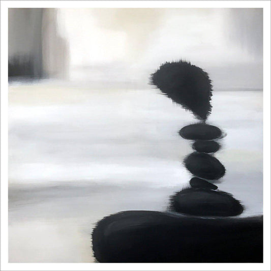 Rock Sculpture No. 2, 36x36, crafted in Acrylic on canvas. This one-of-a-kind abstract painting complements refined interiors, layered collections, or luxury home offices.