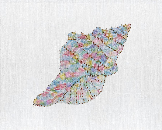 Seashell 3: Coastal Watercolors: A one-of-a-kind abstract painting, 8X10, created in Watercolor with acrylic embelishment on off-white linen paper. Perfect for refined interiors, layered collections, or luxury home offices.