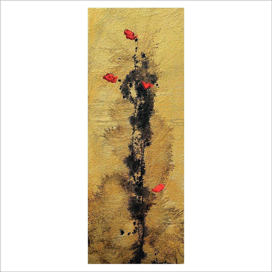 Soiree one-of-a-kind abstract painting in Acrylic on masonite, 18x48. Designed for refined interiors, layered collections, or luxury home offices.