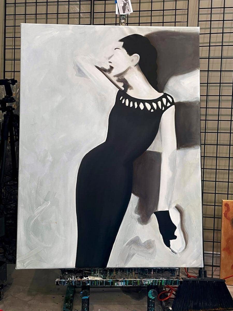 Something Fashionable, 36X48 one-of-a-kind abstract painting, handmade using Acrylic on canvas. Beautiful in refined interiors, layered collections, or luxury home offices.