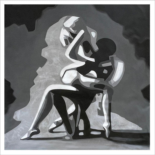 The Chair: A one-of-a-kind abstract painting, 48x48, created in Acrylic on canvas. Perfect for refined interiors, layered collections, or luxury home offices.