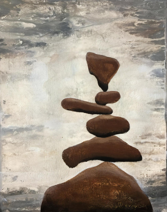 Top Of The World: A one-of-a-kind abstract painting, 11x14, created in Acrylic on off-white linen paper. Perfect for refined interiors, layered collections, or luxury home offices.