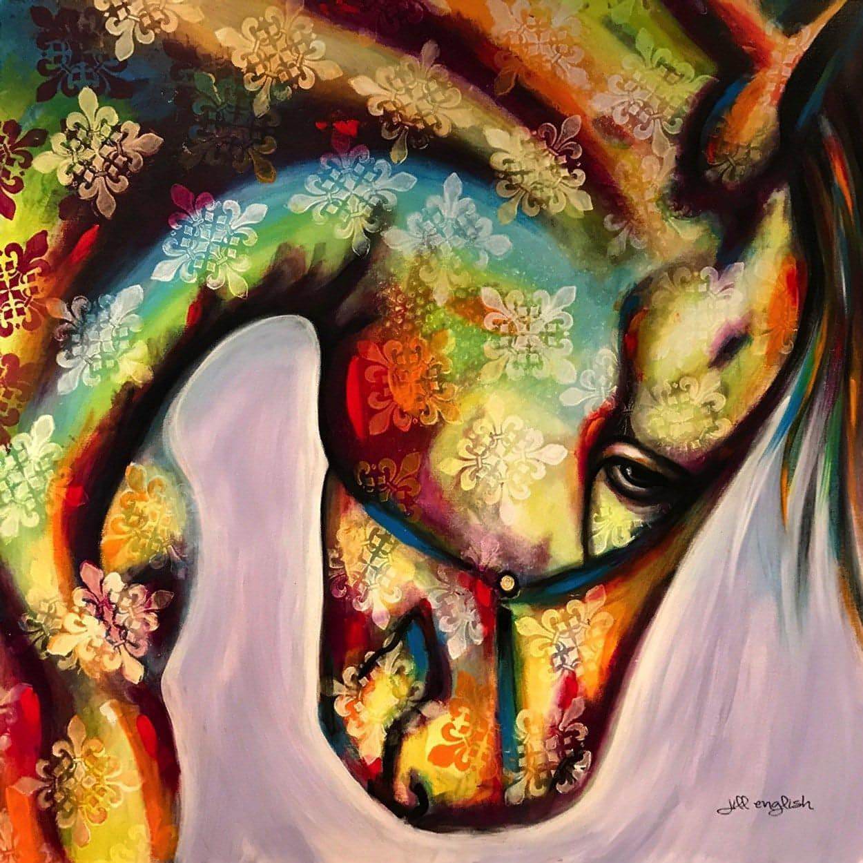 Trick Pony, Original one-of-a-kind abstract painting, 36x36, created with Acrylic on canvas. Adds depth to refined interiors, layered collections, or luxury home offices.