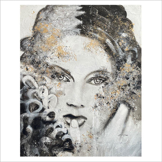 Waking Up one-of-a-kind abstract painting in Acrylic on canvas, 48 X 60. Designed for refined interiors, layered collections, or luxury home offices.