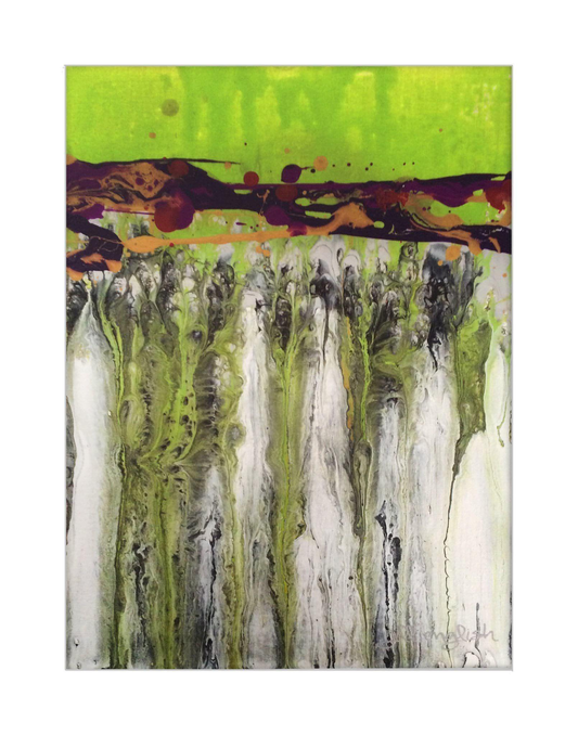 What Lies Beneath No. 3 one-of-a-kind abstract painting in Acrylic on off-white linen paper, 11x14. Designed for refined interiors, layered collections, or luxury home offices.