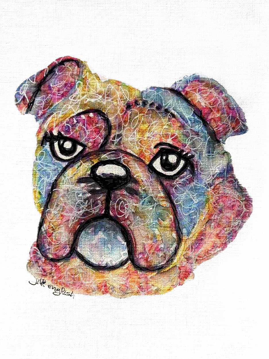 Dog Days- Bulldog (8" X 10")